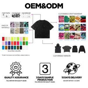 T-<span class=keywords><strong>shirt</strong></span> court surdimensionné personnalisé style streetwear vieilli, coupe déchirée, fabricant de t-shirts vintage, t-<span class=keywords><strong>shirt</strong></span> court épais et ample pour homme - Product Image 4
