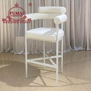 Chaises hautes en acier blanc pour cuisine, tabourets de bar, meubles de salle à manger, bar - Product Image 5