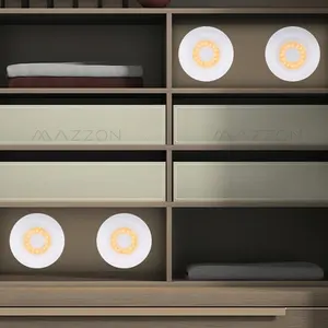 Lampu gantung dinding, lampu malam minimalis dapat diatur warna hangat COB frosted kamar tidur kabinet baterai LED