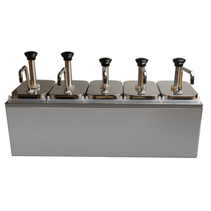 Distributeur de sauce en acier inoxydable 2L à 5 têtes, pompe à condiments commerciale 5 voies pour la restauration rapide - Product Image 2