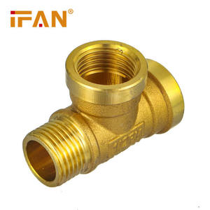 IFAN Plumbing Material Forged 3 Way Connector Equal Tee Brass Tee Plumbing Fittings Names Brass Pipe Fitting