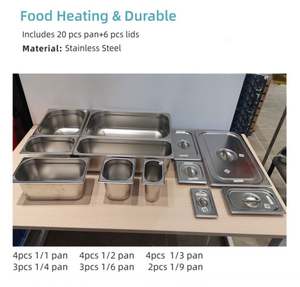 Promotion Cuisine Extérieure En Acier Inoxydable Buffet Casseroles Fournitures De Stockage GN Pan Conteneurs Alimentaires Buffet Plateau Réchauffeur De Nourriture Plaque - Product Image 5