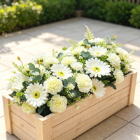Bouquet Mixte de 10 Têtes de Fleurs Artificielles Gerbera, Marguerite et Œillet, Imperméable, pour Décoration Extérieure d'Hôtels, Maisons, Mariages, Jardins et Fêtes