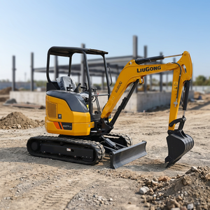 Mini-excavatrice sur chenilles de marque réputée 9027F, cabine ouverte, godet de 0,08 m³, puissance de 15,2 kW, pour travaux de rénovation municipale et construction - Product Image 1