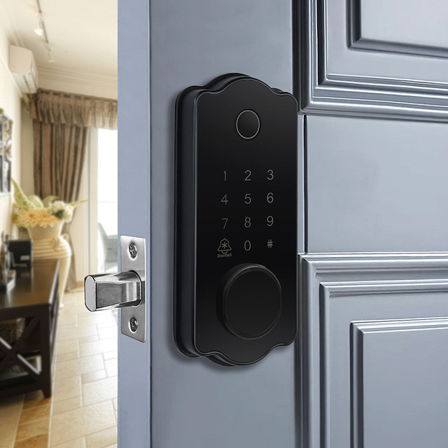 Home Small Gate Electronic Security Single Deadbolt Knobs Card Digital Biometrics Fingerprint Zigbee Ttlock Tuya Smart Door Lock