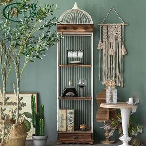 Estante de Hierro Vintage con Forma de Jaula de Pájaro, Redondo, Multifuncional, para Sala de Estar, Decorativo, Unidad de Almacenamiento - Product Image 4