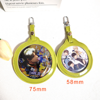 Populaire Anime Badge Manchon De Stockage En Cuir PU Suspendu Badge Housse De Protection Pendentif