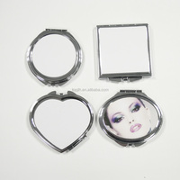 Topjlh Sublimation Compact Miroir Blanc Poche Maquillage Miroirs En Métal De Haute Qualité Pour Les Cadeaux Personnalisé Miroir logo Offre Spéciale