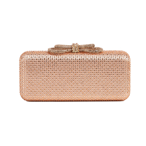Women Shinny Bow Rhinestones <b>Clutch</b> Purse Detachable Chain Handbag Crystal Evening Bag Paired with Gown Formal Dress - Product Image 4
