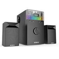 Bois 50W Haute Puissance Gros Son de Basse Maison Active Subwoofer Haut-Parleur