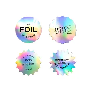 Glitter Stickers Waterproof Custom Printing Foil Rainbow Hologram Sticker Vinyl Paper Sheet Die Cut Label Logo Stickers Adhesive