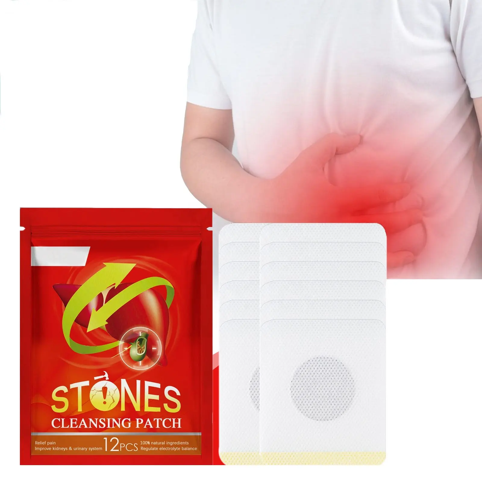 2024 new products stones cleansing patch health care products warm stomach detox patch for strengthening the kidney