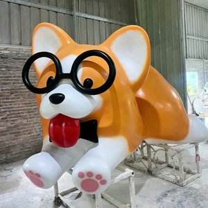 कस्टम विशाल शॉपिंग मॉल कॉफी दुकान रेस्तरां मूर्तिकला कला फिबेसन प्लास्टिक कुत्ते बिल्ली सजावट मूर्तिकला बिक्री के लिए - Product Image 2