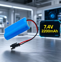 Paket Baterai 7.4V 2200MAh 2S1P 18650 Perlindungan Pengisian Daya untuk Mainan Remote Control Instrumen Pompa Air Mini Pencahayaan Portabel