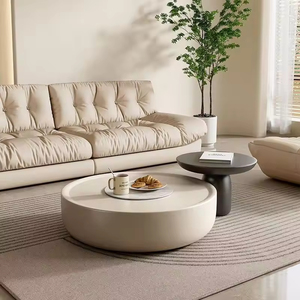 Mesa de centro de madera maciza para apartamento pequeño moderno estilo <span class=keywords><strong>crema</strong></span> con luz de mesa auxiliar móvil juego de té casero de lujo - Product Image 2