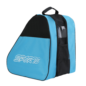 Mochila Deportiva Azul y Negra de Nailon 600D, Capacidad de 30-40L, Diseño Ventilado para Almacenamiento de Patines y Casco - Product Image 4