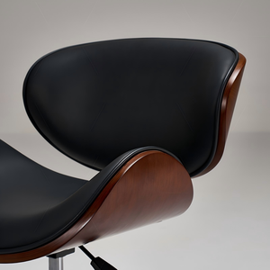 Modern Ergonomic Study Chair with Walnut Veneer & Soft Height <b>Adjustable</b> 360° Swivel <b>Desk</b> Chair - Product Image 5