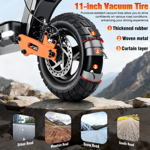 สกู๊ตเตอร์ไฟฟ้า Conquer Any Terrain X5 ความเร็ว 45 กม./ชม. กำลัง 1000 วัตต์ ยาง 11 นิ้ว แบตเตอรี่ 48V25A ระยะทาง 50 กม. พับได้ โครงสร้างสแตนเลส ควบคุมผ่านแอพพลิเคชั่น ระบบขับเคลื่อนคู่ - Product Image 5