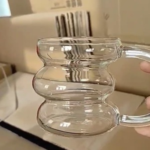 Taza de Vidrio de Borosilicato Alto con Asa, Taza Transparente de Una Sola Capa para Beber, Taza para Leche y Jugo para Niños, Regalo - Product Image 5