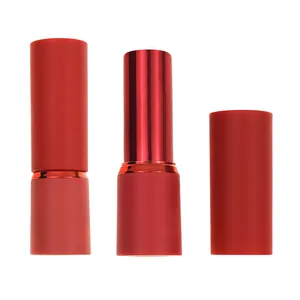 Custom logo lipstick tube smooth rubber touch shell light weight lipstick container empty lip balm tube cosmetic packing