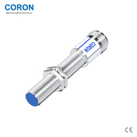 Capteur de proximité inductif CORON CLJ-A8M-1.5ANA-G, type à fiche M12, encastré, 1,5 mm, NPN NO, 10-30 VDC, IP67, blindé, LED rouge