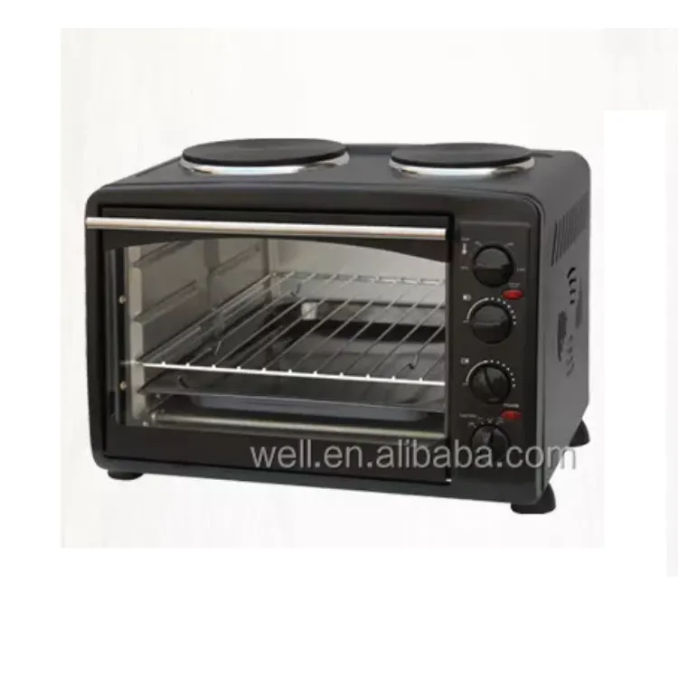 231091 Elektrische Rvs Pizza Grill Broodrooster Oven Met Dubbele Hete Plaat