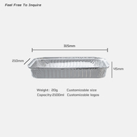 Barquettes rectangulaires jetables écologiques de qualité alimentaire, recyclables, 2100 ml, en aluminium avec couvercle en plastique argenté