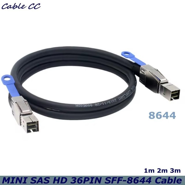 SFF-8644 to SFF-8644 Mini SAS HD Data Server Raid Cable,External Mini SAS 36pin SFF-8644 to SFF-8644 for Hard Disk Server, SAN
