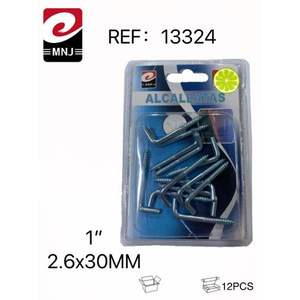 ALCALLATASA 12U Gancho de pared metálico de 1 pulgada y 7 puntos con tornillo 2.6X30MM y percheros para ropa - Product Image 2