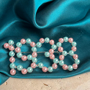 <span class=keywords><strong>Jack</strong></span> <span class=keywords><strong>Jill</strong></span> America spilla di perle 1938 rosa cristallo blu sorellanza bianco perla lettere J J J regalo per festa di nozze placcato in lega - Product Image 2