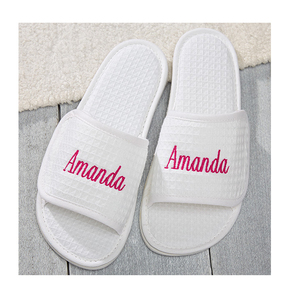 Pantoufles de spa type droit, pour hôtel, blanc, livraison depuis l'usine, chaussons confortables, pour l'hiver - Product Image 1