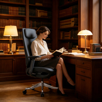 PDG de luxe Boss Chiars chaise pivotante ergonomique à dossier haut chaises de bureau de direction en cuir PU avec appui-tête réglable