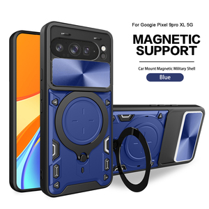 Pour Google Pixel 10/9 Pro XL/9/<span class=keywords><strong>8</strong></span>/7/6 Pro/9A/10A, <span class=keywords><strong>Coque</strong></span> de protection en TPU avec béquille métallique réglable et support voiture - Product Image 1