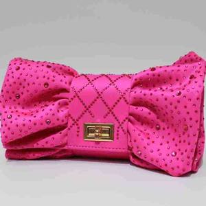 Elegant Pleated Bowknot Clutch <b>Small</b> Designer <b>Evening</b> <b>Bag</b> with Rhinestone Detailing - Product Image 2