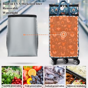 900D Waterproof Oxford Portable Outdoor Power Hand <b>Cart</b> Shopping Trolley Bag With Wheels Luggage Bag <b>Cart</b> - Product Image 4