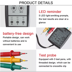 SP8030 Electricity <strong>Meter</strong> 3 Phase Rotation Indicator Detector Led Buzzer Phase <strong>Sequence</strong> <strong>Meter</strong> Voltage <strong>Tester</strong> 60v~600v Ac - Product Image 5