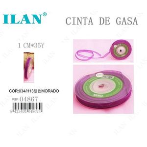 Nastro in garza Ilan 1 cm 35 Y viola per artigianato - Product Image 1