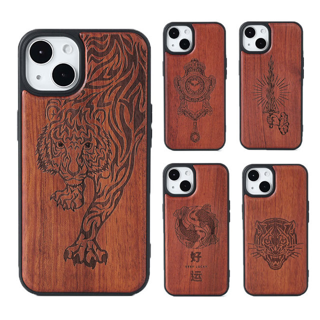 Wholesale Eco-friendly Magnetic Wooden Phone Case with Custom Logo Shockproof & Anti-Fingerprint for 11-15 Pro Max