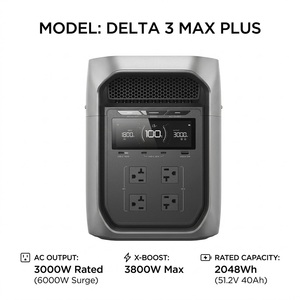 สถานีพลังงานสำรอง DELTA 3 Plus LiFePO4 สำหรับใช้งานกลางแจ้ง ชาร์จเร็ว QC2.0 โซลูชันการจัดเก็บพลังงานแบบพกพา 3600W CN EU - Product Image 2