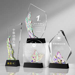 Crystal <b>Trophy</b> Laser <b>Engraved</b> Uv Printing Durable Business Gift Conference Award Commemorative Employee Recognition 2023 - Product Image 2