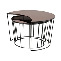 Ensemble de Table à thé en acier inoxydable, de luxe, moderne, pas cher, en marbre, pour salon