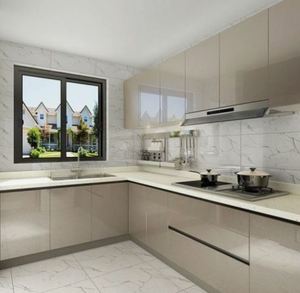 Shaker moderno completo melamina appartamento progetto Rta stile americano <span class=keywords><strong>mobili</strong></span> da <span class=keywords><strong>cucina</strong></span> lucidante <span class=keywords><strong>cucina</strong></span> dispensa armadio di stoccaggio - Product Image 1