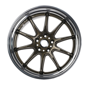 Cerchi in Lega XL Aftermarket Tuning Bronzo Lucido + Bordo Cromato, 5 Razze, 17-19 Pollici per Honda/Toyota/Mazda/BMW - Product Image 1