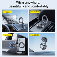 Support de smartphone réglable à 360 ° en alliage d'aluminium Support de montage magnétique pliable pour téléphone de voiture Support de support mobile