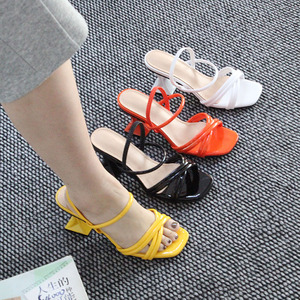 Sandalias de Tacón Alto con Punta Abierta y Plataforma, Antideslizantes, para Exteriores, de Verano, Nuevas, Modernas y de Alta Calidad para Mujer - Product Image 1