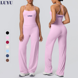 Conjunto Deportivo <span class=keywords><strong>de</strong></span> Pantalones <span class=keywords><strong>de</strong></span> Pierna Ancha y Cintura Alta <span class=keywords><strong>para</strong></span> Mujer, Ropa <span class=keywords><strong>de</strong></span> <span class=keywords><strong>Entrenamiento</strong></span> Elástica y Suave como la Mantequilla, Conjuntos <span class=keywords><strong>de</strong></span> Pilates con Logotipo Personalizado - Product Image 1