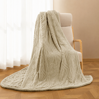 Couverture en polaire Sherpa double face à rayures jacquard et motifs de dessins animés, idéale pour lit et canapé, utilisable toute l'année, vente en gros