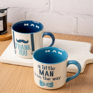 แก้วเซรามิกสำหรับอาบน้ำเด็กภาชนะใส่เครื่องดื่มพอร์ซเลนพร้อมลายหนวดชายน้อยของขวัญสำหรับคุณพ่อใหม่ - Product Image 2