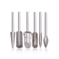 Lot de 6 embouts de ponçage pour machine à ongles, avec étui, pour le polissage et le façonnage des ongles en gel NAD001