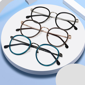 Gafas Clásicas Unisex de Montura Completa Wenzhou, Lentes Ópticas UV400 con Estampado Metálico de Alta Calidad, Patrón Sólido, Estuche Ligero para Gafas - Product Image 4